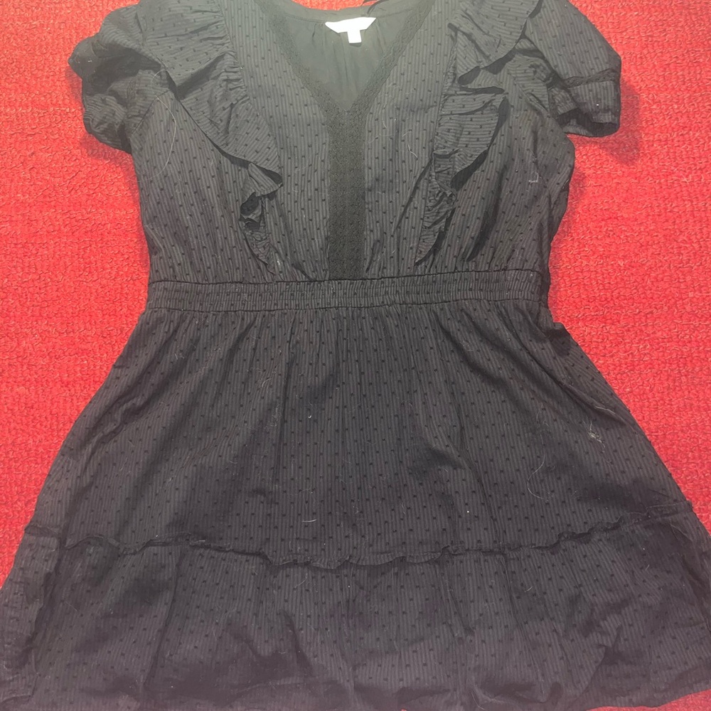 LC Lauren Conrad Black Ruffled Dress